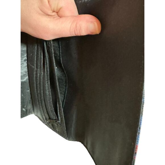 Vintage Disney Store Winnie The Pooh Trifold Wallet Red Blue Plaid Embroidered - Picture 9 of 10